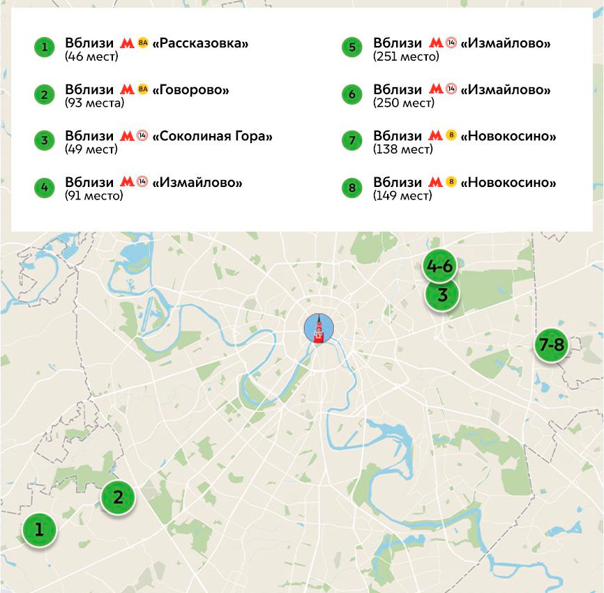 В Москве появилось восемь бесплатных стоянок